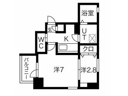 BLUE OCEAN SAKO(2K/3階)の間取り写真