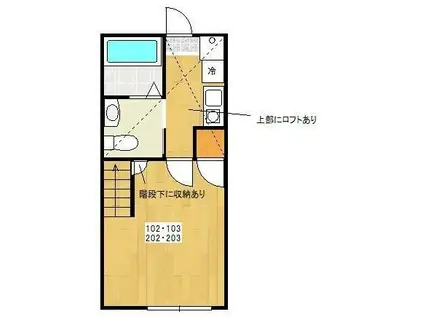 グラート大和A(1K/1階)の間取り写真