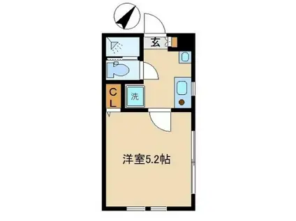 エリア二子玉川(1K/3階)の間取り写真