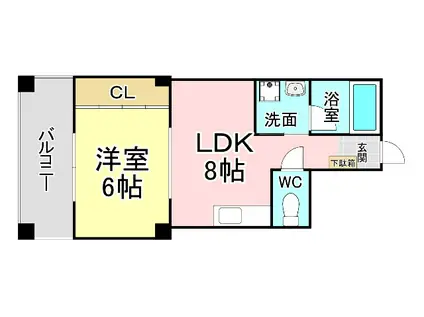 ザ・ポムロール(1LDK/4階)の間取り写真