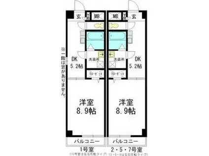 可児ハイツ(1DK/1階)の間取り写真