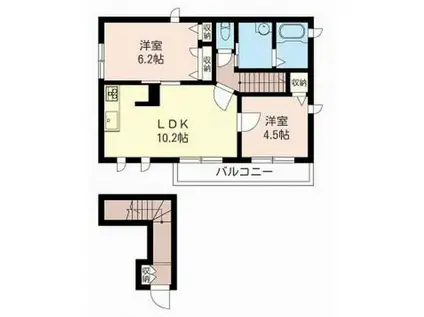 ソフィーリア(2LDK/2階)の間取り写真