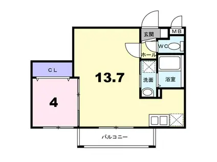 センチュリー北斗II(1LDK/3階)の間取り写真