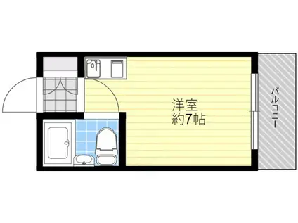 マンションポパイ3(1K/8階)の間取り写真