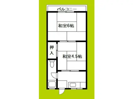 グロー玉出(2K/2階)の間取り写真