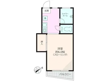 バイエルンハイム(ワンルーム/2階)の間取り写真