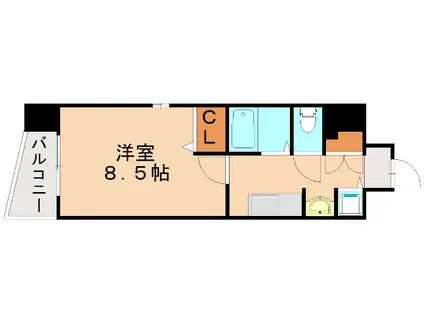 RESTEL HAKATA(1K/8階)の間取り写真