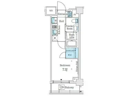 ジェイグランコート品川西大井ウエスト(1K/1階)の間取り写真
