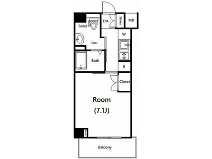 ガーラ渋谷常磐松(1K/1階)の間取り写真