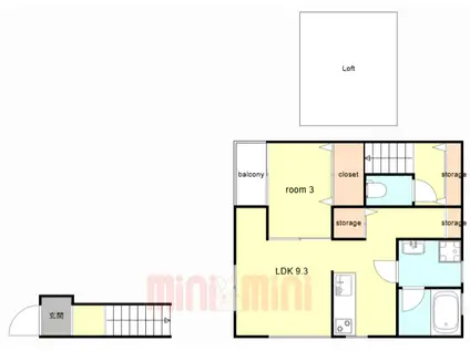 グランドール山手(1LDK/2階)の間取り写真