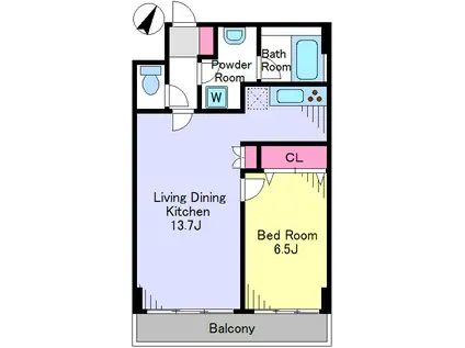 リッツ喜多見(1LDK/3階)の間取り写真
