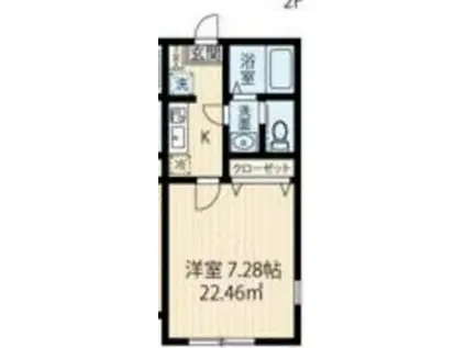 ラフィーネ上大岡IIA棟(1K/2階)の間取り写真