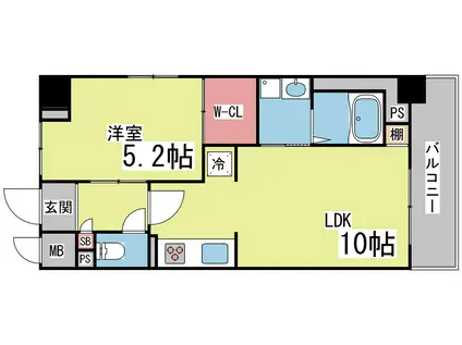 グランディール六甲(1LDK/3階)の間取り写真