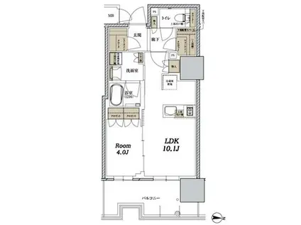 ザ ファインタワー久屋大通(1LDK/4階)の間取り写真