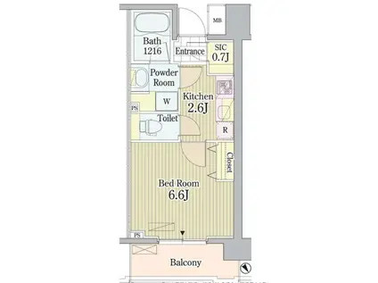 プライムアーバン東中野コート(1K/10階)の間取り写真