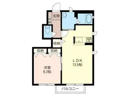 シャーメゾン・アトリオII(1LDK/1階)の間取り写真