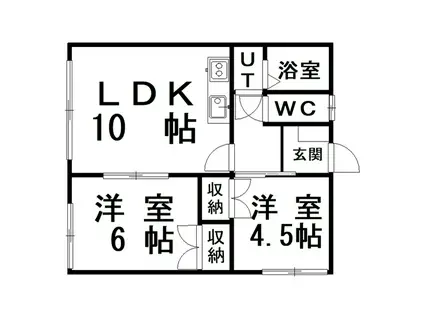 ハイム暁A(2LDK/1階)の間取り写真
