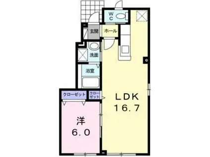 グラン・カナリアII(1LDK/1階)の間取り写真