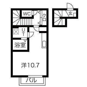LEBEL TWEE(ワンルーム/2階)の間取り写真