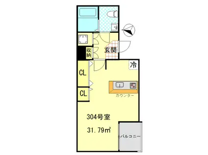 シーエフジオーレ大師駅前(1K/3階)の間取り写真