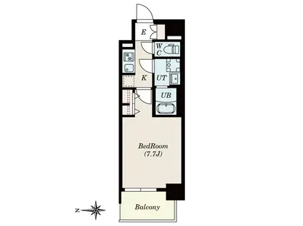 S-RESIDENCE堀田BEAUTE(1K/2階)の間取り写真