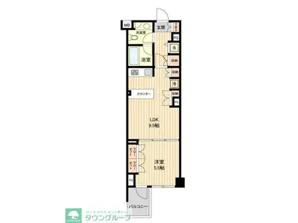 萩中イースト(1LDK/4階)の間取り写真