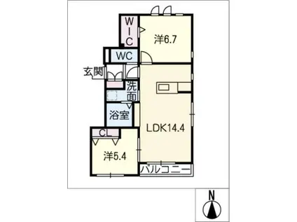 メゾンストリーム(2LDK/2階)の間取り写真