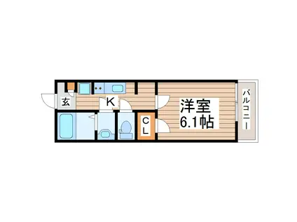 KENII(1K/2階)の間取り写真