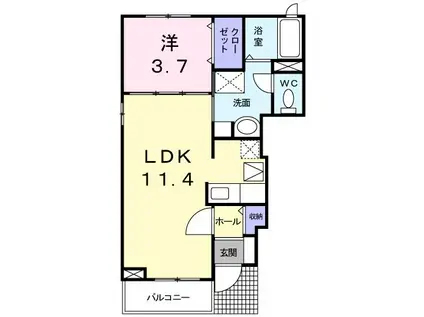 ル・フトゥール(1LDK/1階)の間取り写真