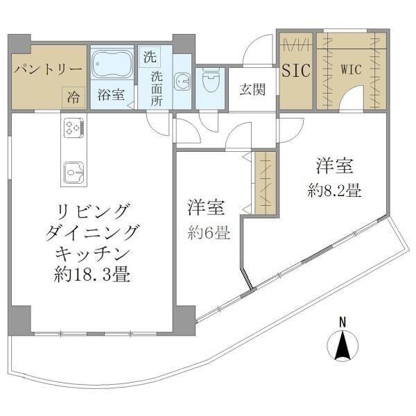 ロイヤルプラザ滝野川(2LDK/6階)の間取り写真