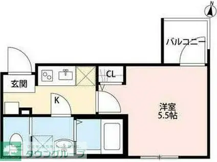 T.A足立区大谷田3丁目IIB棟(1K/3階)の間取り写真