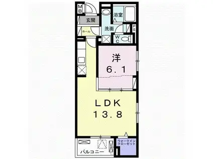ソレイユ(1LDK/3階)の間取り写真