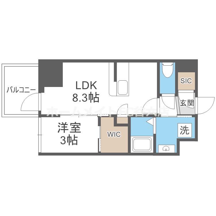 セレニテ東梅田アリエ(1LDK/10階)の間取り写真
