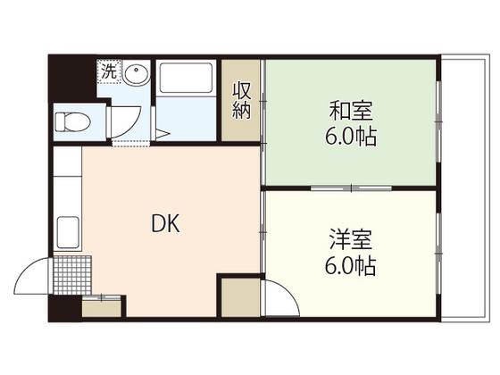 重森ビル(2DK/3階)の間取り写真