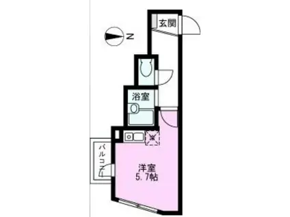 オークレジデンス綾瀬(1K/3階)の間取り写真