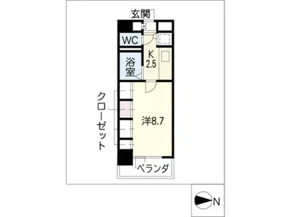 ハルモニア(1K/10階)の間取り写真
