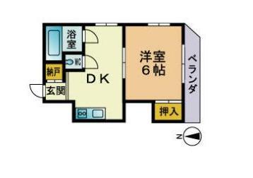 ハイツモリヤ(1DK/3階)の間取り写真