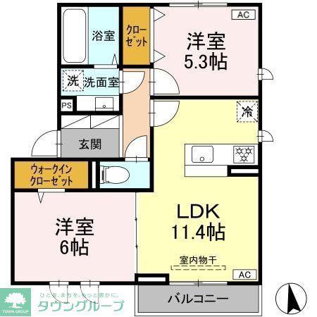 HELIO POLIS(2LDK/3階)の間取り写真