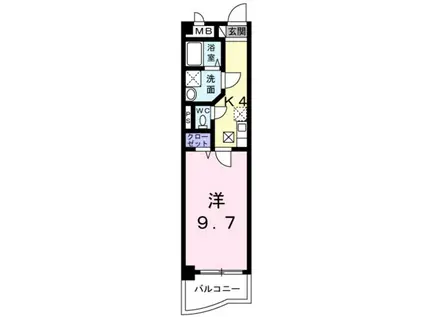 BELLEDEMEURUY(1K/1階)の間取り写真