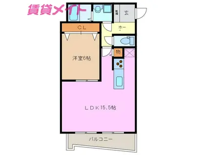 さくらHILLS(1LDK/3階)の間取り写真