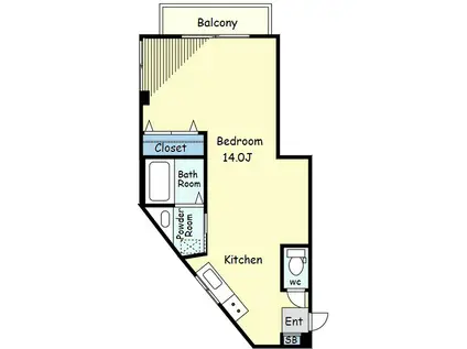 浜マンション(ワンルーム/4階)の間取り写真