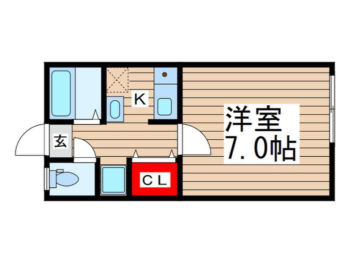 ヴィレッタ花園(1K/1階)の間取り写真