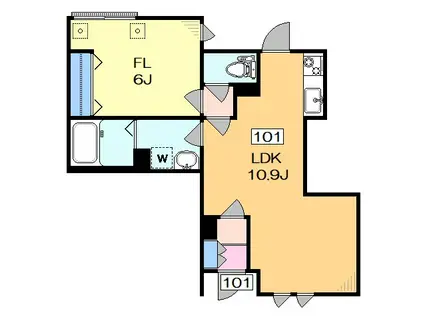 CIEL 大岡山 シエルオオオカヤマ(1LDK/1階)の間取り写真
