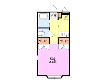 シュタットハウス中条(1K/1階)の間取り写真