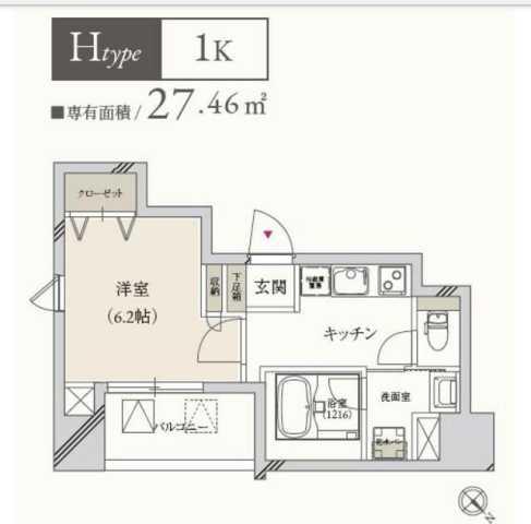 プライマル月島(1K/7階)の間取り写真
