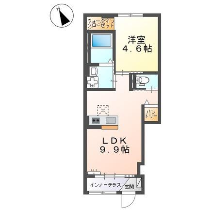 FIRST(1LDK/1階)の間取り写真