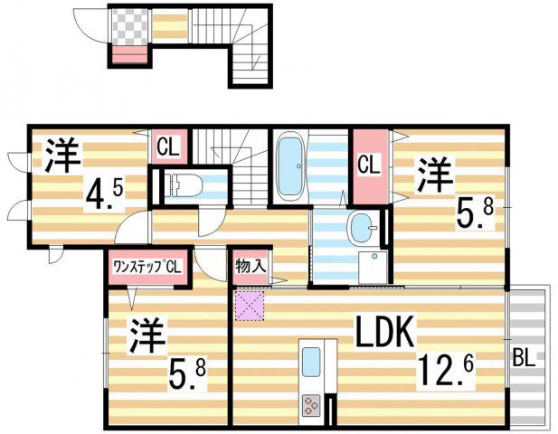 エストレーラI(3LDK/1階)の間取り写真