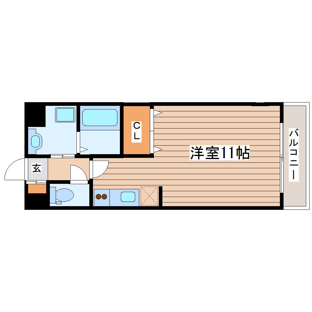 レーベンス柏木(ワンルーム/3階)の間取り写真