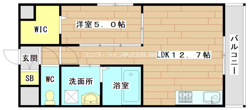 クリアコート城西(1LDK/1階)の間取り写真
