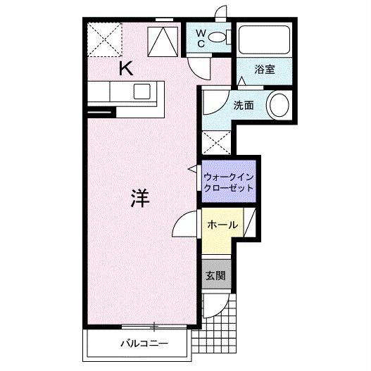 サウス ヒルズ I(1K/1階)の間取り写真